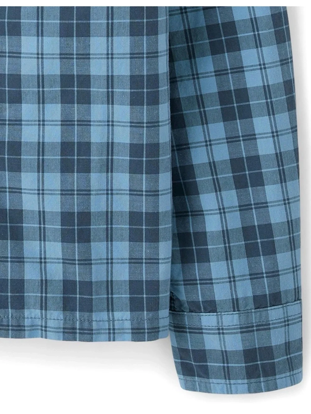 NWT The Children's Place Boys Small Blue Plaid Long Sleeve Button Down Shirt